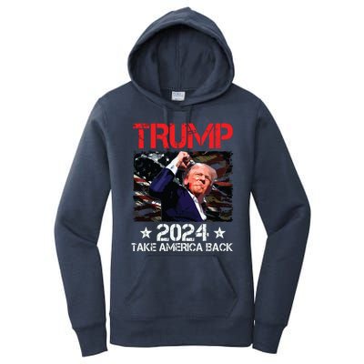 Trump Fist Pump Shot At Trump 2024 Trump Survives Rally Women's Pullover Hoodie