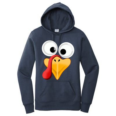 Turkey Face Pilgrim Thanksgiving Costume Gift Women's Pullover Hoodie