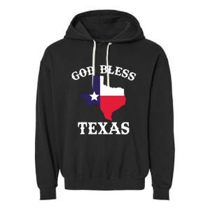 Texas Flag Patriotic Texan Pride God Bless Texas Garment-Dyed Fleece Hoodie