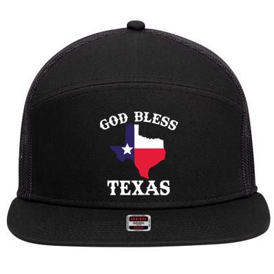Texas Flag Patriotic Texan Pride God Bless Texas 7 Panel Mesh Trucker Snapback Hat