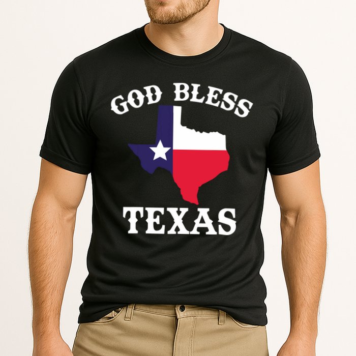 Texas Flag Patriotic Texan Pride God Bless Texas Cooling Performance Crew T-Shirt