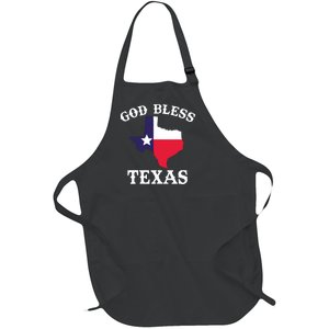 Texas Flag Patriotic Texan Pride God Bless Texas Full-Length Apron With Pockets