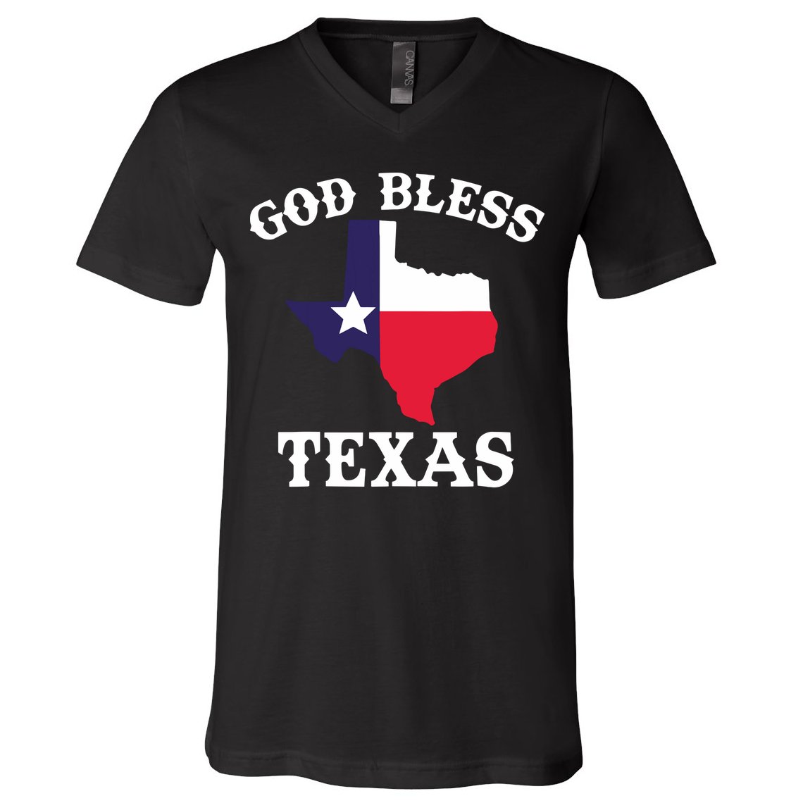 Texas Flag Patriotic Texan Pride God Bless Texas V-Neck T-Shirt