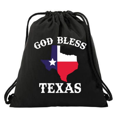 Texas Flag Patriotic Texan Pride God Bless Texas Drawstring Bag