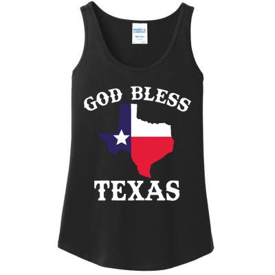 Texas Flag Patriotic Texan Pride God Bless Texas Ladies Essential Tank