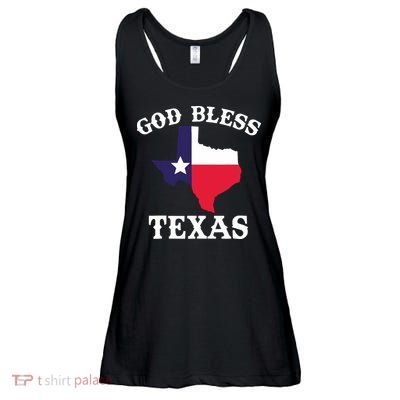 Texas Flag Patriotic Texan Pride God Bless Texas Ladies Essential Flowy Tank