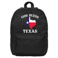 Texas Flag Patriotic Texan Pride God Bless Texas 16 in Basic Backpack