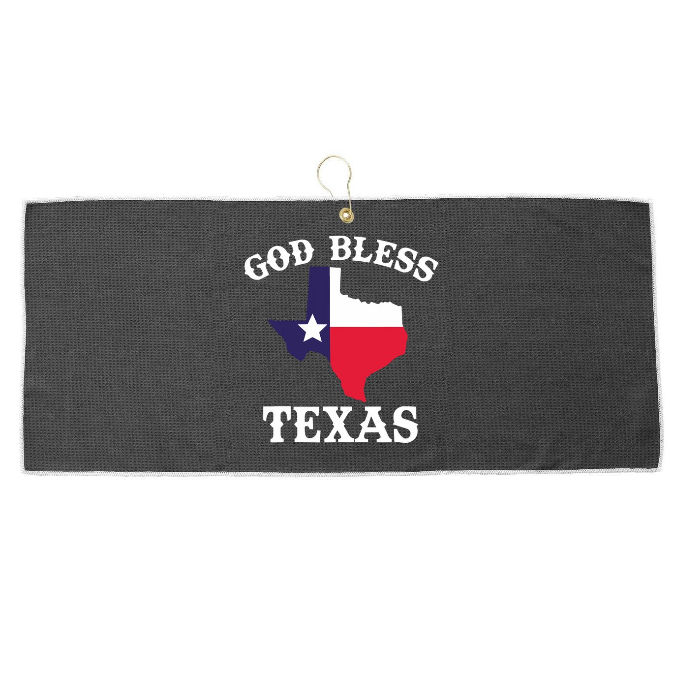 Texas Flag Patriotic Texan Pride God Bless Texas Large Microfiber Waffle Golf Towel