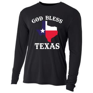 Texas Flag Patriotic Texan Pride God Bless Texas Cooling Performance Long Sleeve Crew