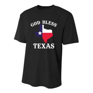 Texas Flag Patriotic Texan Pride God Bless Texas Youth Performance Sprint T-Shirt