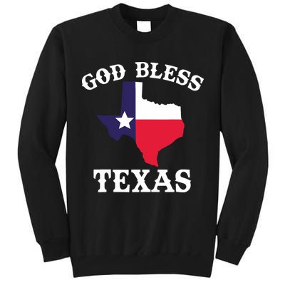 Texas Flag Patriotic Texan Pride God Bless Texas Tall Sweatshirt