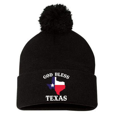 Texas Flag Patriotic Texan Pride God Bless Texas Pom Pom 12in Knit Beanie