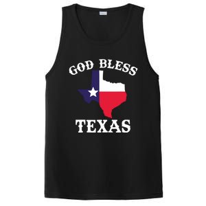 Texas Flag Patriotic Texan Pride God Bless Texas PosiCharge Competitor Tank