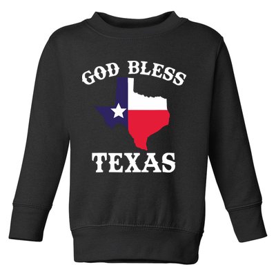 Texas Flag Patriotic Texan Pride God Bless Texas Toddler Sweatshirt