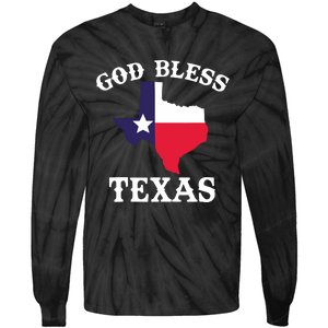 Texas Flag Patriotic Texan Pride God Bless Texas Tie-Dye Long Sleeve Shirt