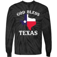 Texas Flag Patriotic Texan Pride God Bless Texas Tie-Dye Long Sleeve Shirt