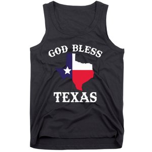 Texas Flag Patriotic Texan Pride God Bless Texas Tank Top