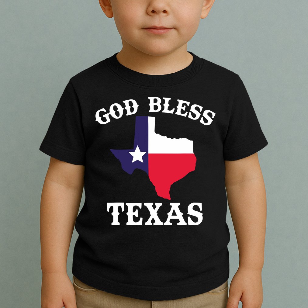 Texas Flag Patriotic Texan Pride God Bless Texas Toddler T-Shirt