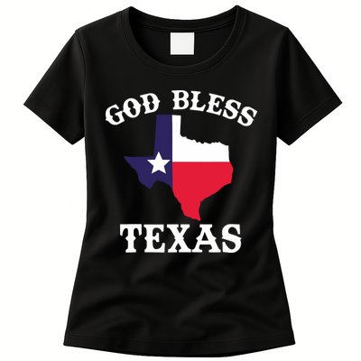 Texas Flag Patriotic Texan Pride God Bless Texas Womens T-Shirt