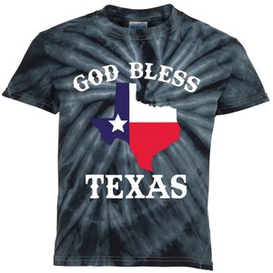 Texas Flag Patriotic Texan Pride God Bless Texas Kids Tie-Dye T-Shirt