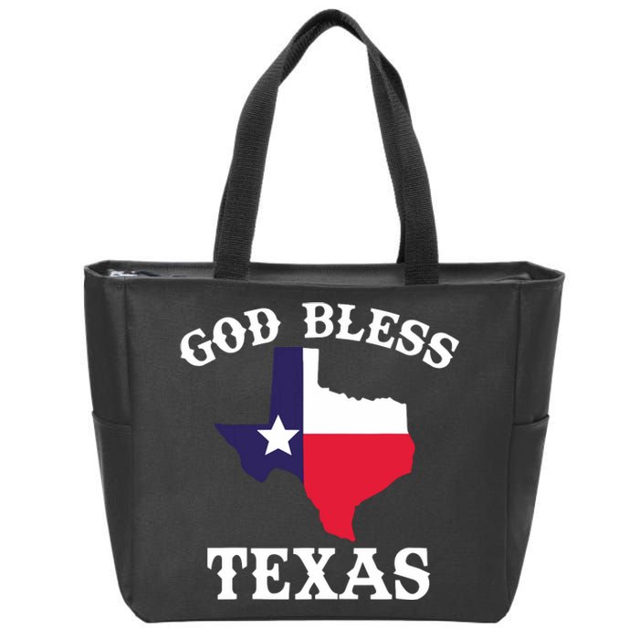 Texas Flag Patriotic Texan Pride God Bless Texas Zip Tote Bag