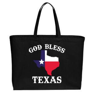 Texas Flag Patriotic Texan Pride God Bless Texas Cotton Canvas Jumbo Tote