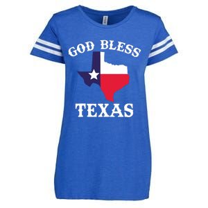 Texas Flag Patriotic Texan Pride God Bless Texas Enza Ladies Jersey Football T-Shirt