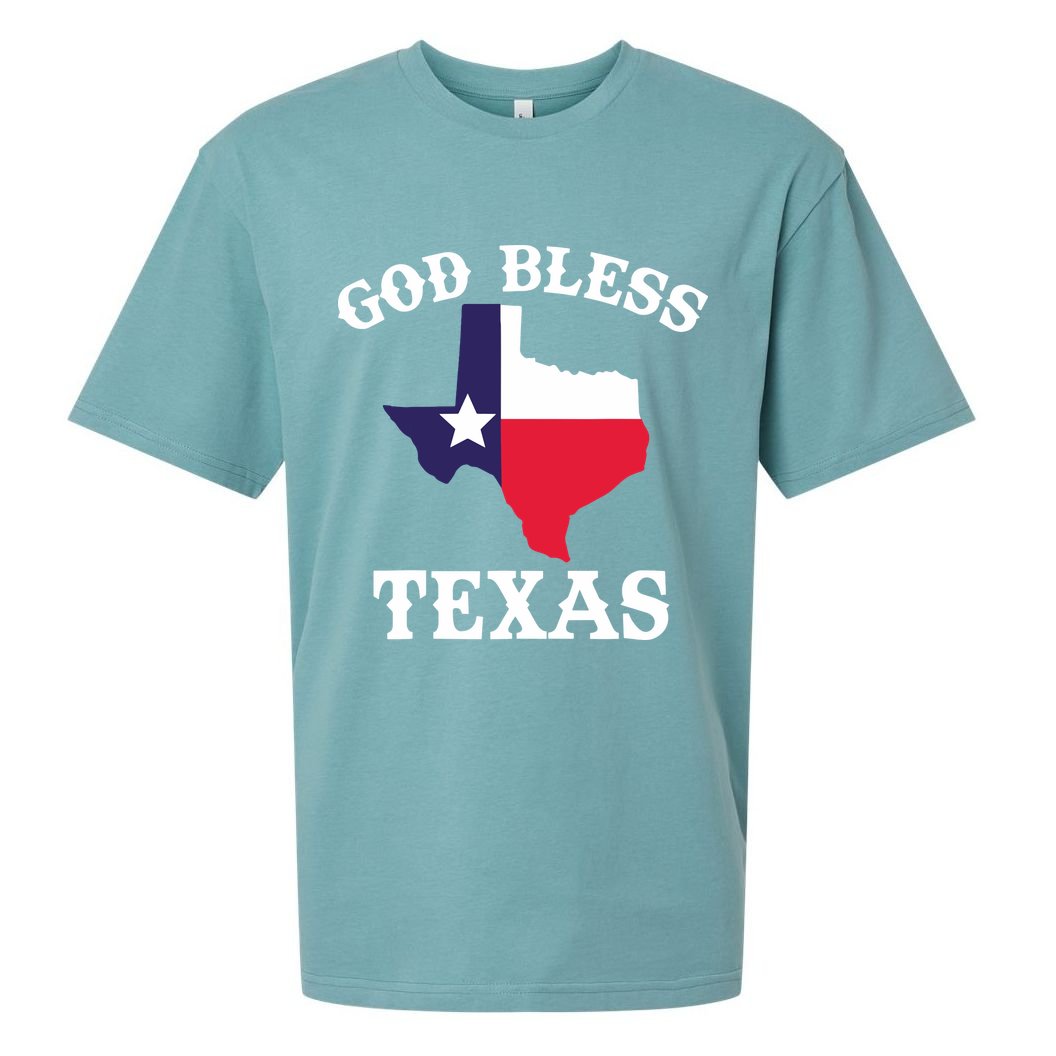 Texas Flag Patriotic Texan Pride God Bless Texas Sueded Cloud Jersey T-Shirt