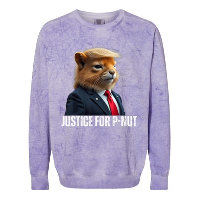 Trump For Pnut The Squirrel Justice For Peanut Trump Colorblast Crewneck Sweatshirt