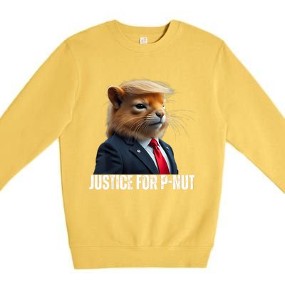 Trump For Pnut The Squirrel Justice For Peanut Trump Premium Crewneck Sweatshirt