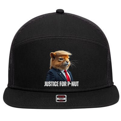 Trump For Pnut The Squirrel Justice For Peanut Trump 7 Panel Mesh Trucker Snapback Hat