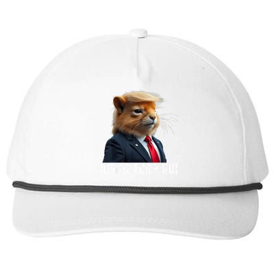 Trump For Pnut The Squirrel Justice For Peanut Trump Snapback Five-Panel Rope Hat