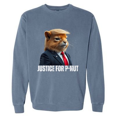 Trump For Pnut The Squirrel Justice For Peanut Trump Garment-Dyed Sweatshirt