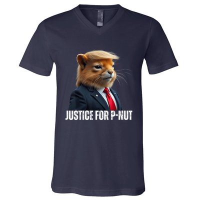 Trump For Pnut The Squirrel Justice For Peanut Trump V-Neck T-Shirt