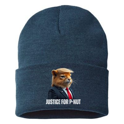 Trump For Pnut The Squirrel Justice For Peanut Trump Sustainable Knit Beanie