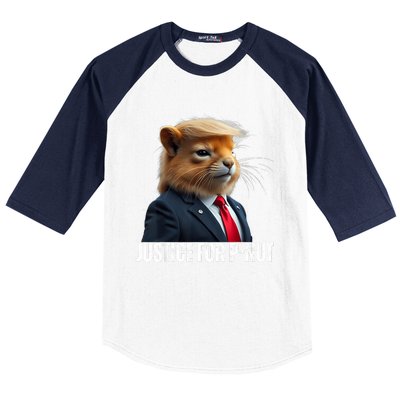 Trump For Pnut The Squirrel Justice For Peanut Trump Baseball Sleeve Shirt