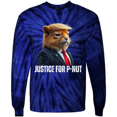 Trump For Pnut The Squirrel Justice For Peanut Trump Tie-Dye Long Sleeve Shirt