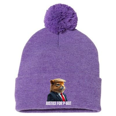 Trump For Pnut The Squirrel Justice For Peanut Trump Pom Pom 12in Knit Beanie