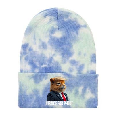 Trump For Pnut The Squirrel Justice For Peanut Trump Tie Dye 12in Knit Beanie