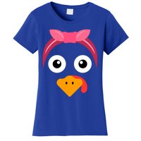 Turkey Face Pink Headband Running Pilgrim Trot Thanksgiving Gift Women's T-Shirt