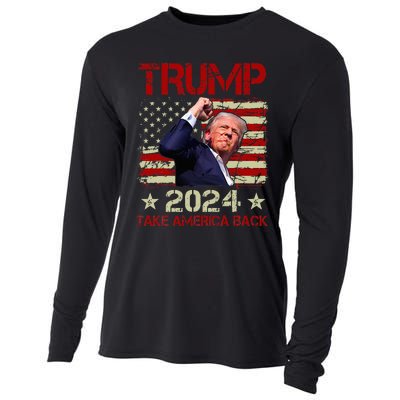 Trump Fist Pump Shot At Trump 2024 Trump Survives Rally Cooling Performance Long Sleeve Crew