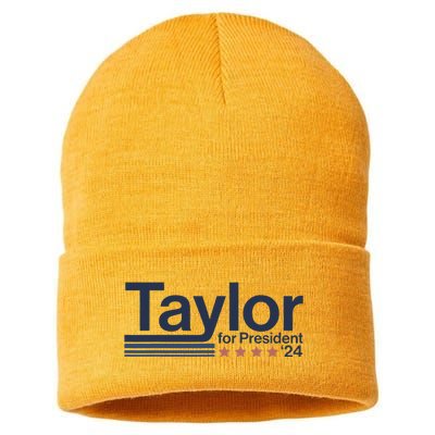 Taylor For President 2024 Taylor First Name Sustainable Knit Beanie