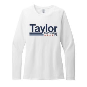 Taylor For President 2024 Taylor First Name Womens CVC Long Sleeve Shirt