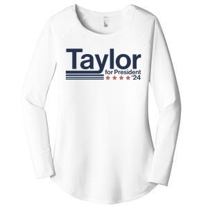 Taylor For President 2024 Taylor First Name Women's Perfect Tri Tunic Long Sleeve Shirt