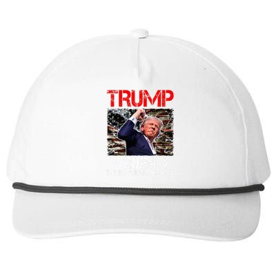 Trump Fist Pump Shot At Trump 2024 Trump Survives Rally Snapback Five-Panel Rope Hat