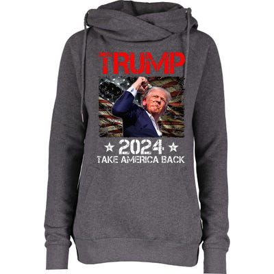 Trump Fist Pump Shot At Trump 2024 Trump Survives Rally Womens Funnel Neck Pullover Hood