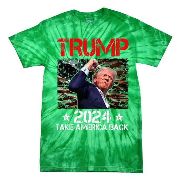 Trump Fist Pump Shot At Trump 2024 Trump Survives Rally Tie-Dye T-Shirt