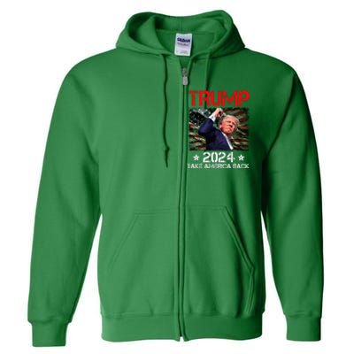 Trump Fist Pump Shot At Trump 2024 Trump Survives Rally Full Zip Hoodie