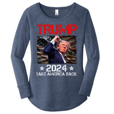 Trump Fist Pump Shot At Trump 2024 Trump Survives Rally Women's Perfect Tri Tunic Long Sleeve Shirt