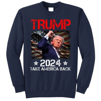 Trump Fist Pump Shot At Trump 2024 Trump Survives Rally Tall Sweatshirt